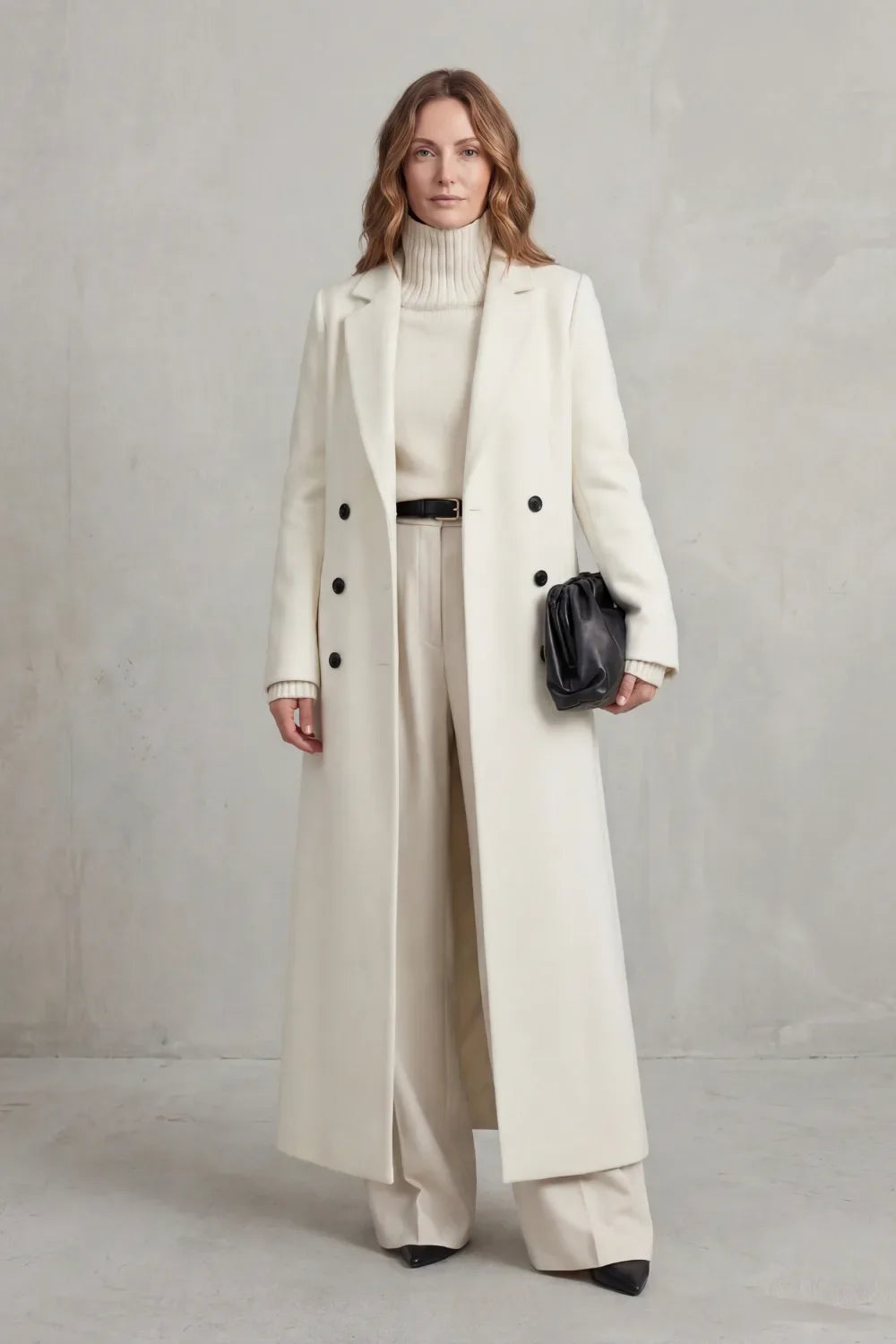 Lange Wollen Mantel Dames – Getailleerd Model