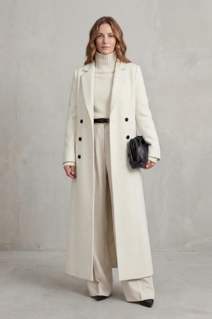 Lange Wollen Mantel Dames – Getailleerd Model