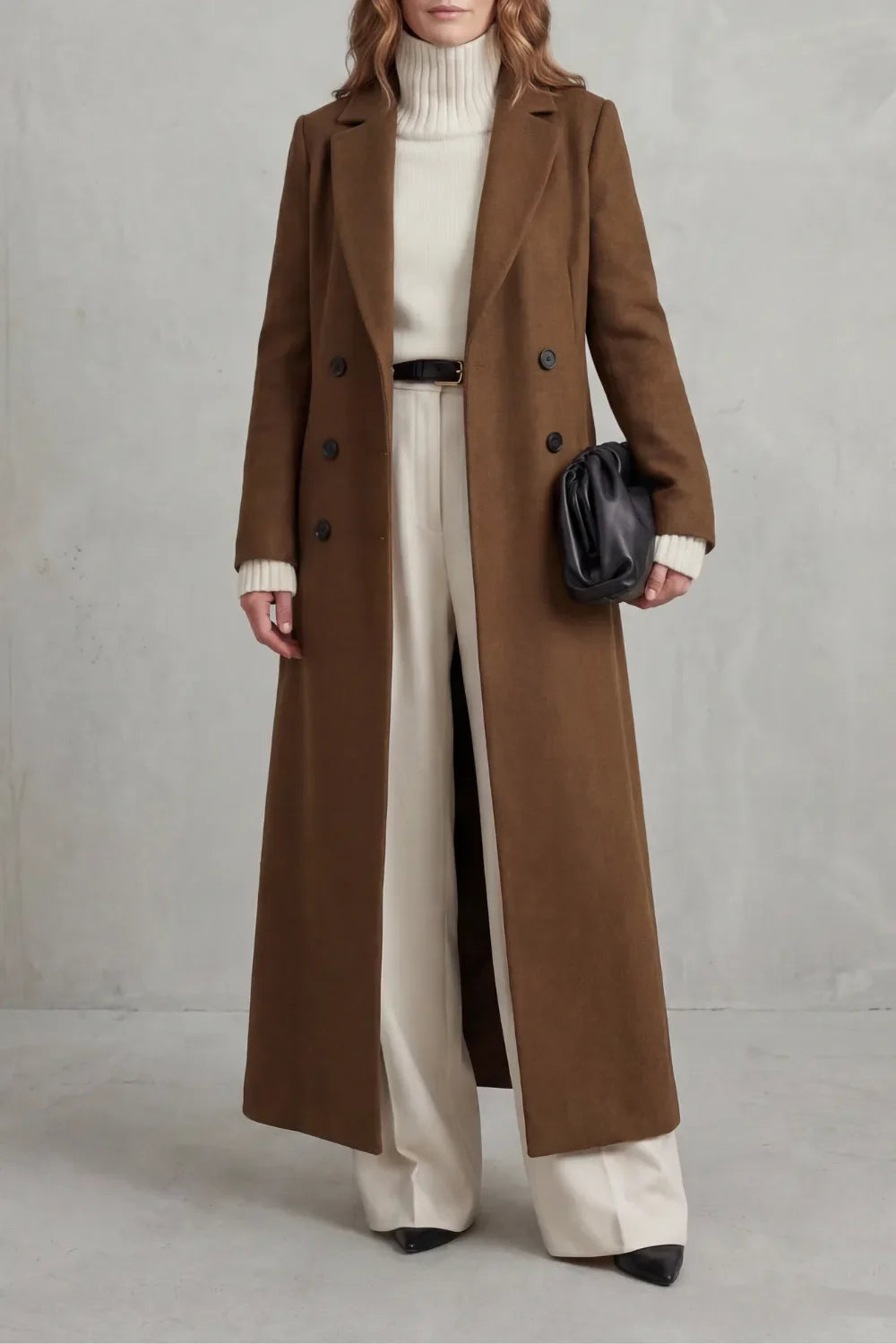 Lange Wollen Mantel Dames – Getailleerd Model