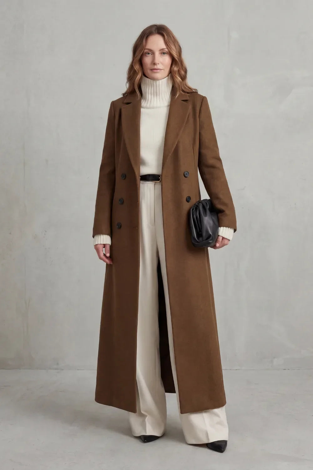 Lange Wollen Mantel Dames – Getailleerd Model