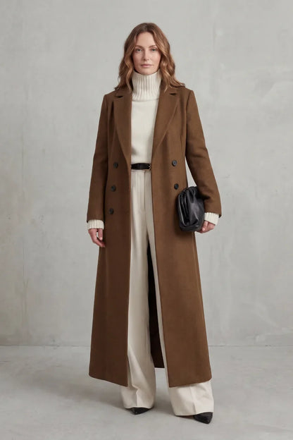Lange Wollen Mantel Dames – Getailleerd Model