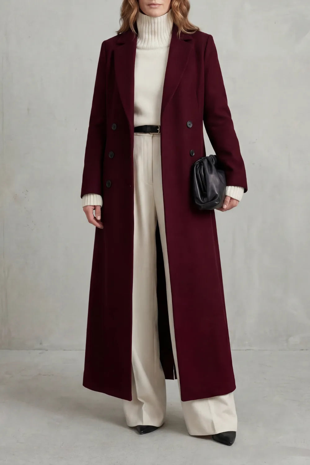 Lange Wollen Mantel Dames – Getailleerd Model