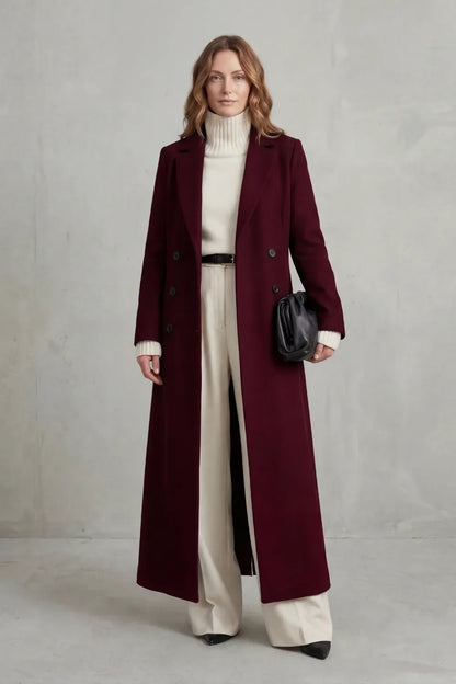 Lange Wollen Mantel Dames – Getailleerd Model