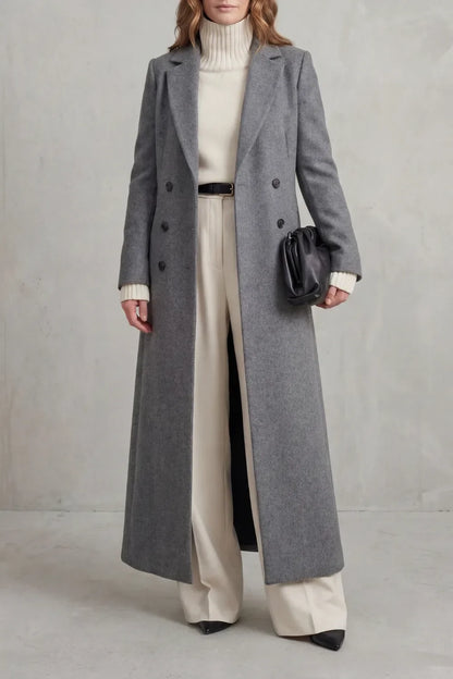 Lange Wollen Mantel Dames – Getailleerd Model