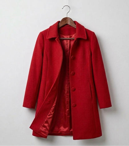 Elegante Lange Wollen Jas Dames – Mantel & Winterjas