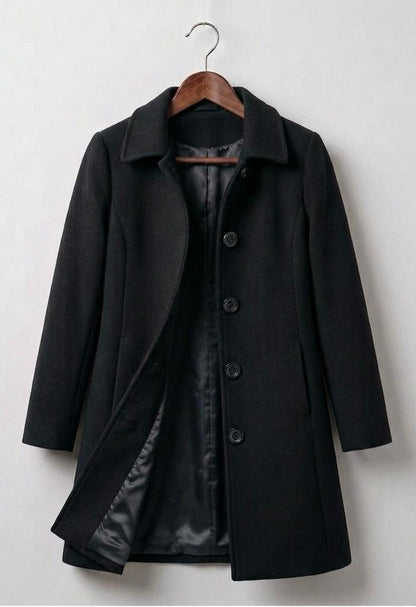 Elegante Lange Wollen Jas Dames – Mantel & Winterjas