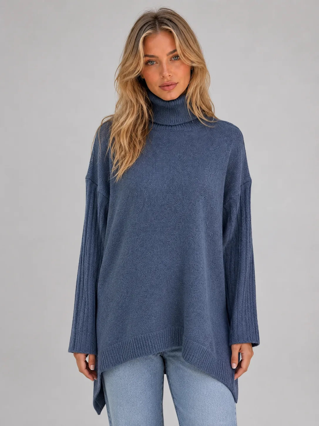 Oversized Dames Sweater Met Turtle Neckline