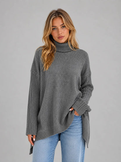 Oversized Dames Sweater Met Turtle Neckline
