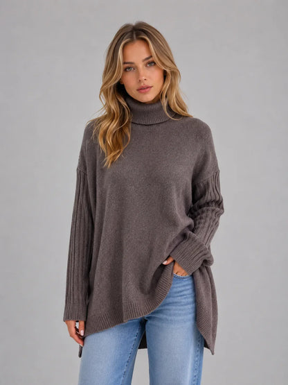 Oversized Dames Sweater Met Turtle Neckline
