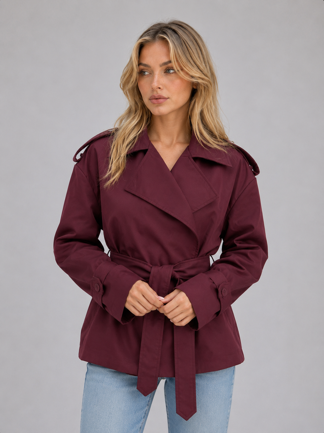 Trenchcoat Dames Met Ceintuur – Mantel Met Overslagsluiting