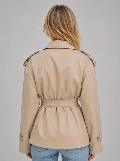 Trenchcoat Dames Met Ceintuur – Mantel Met Overslagsluiting