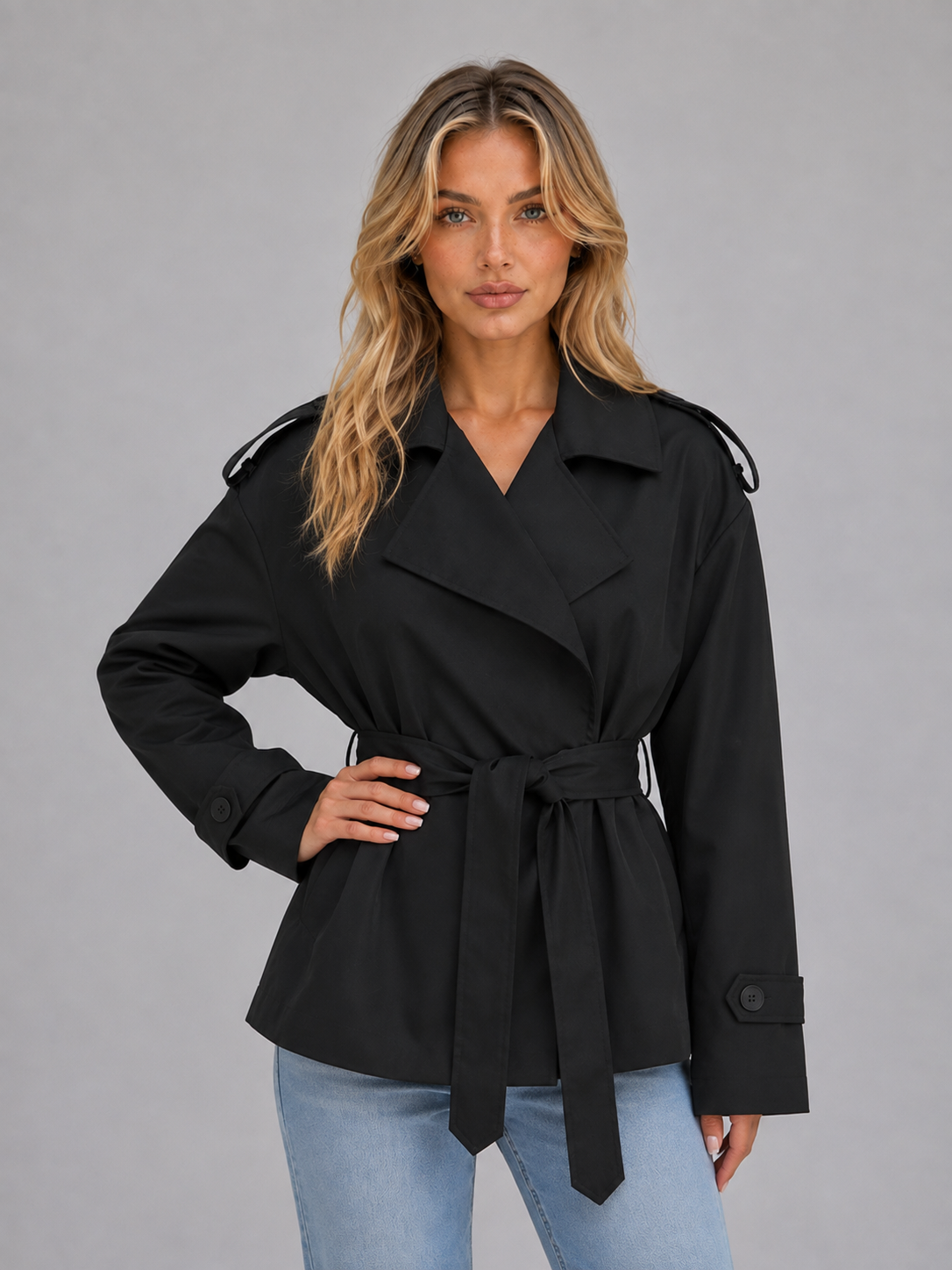 Trenchcoat Dames Met Ceintuur – Mantel Met Overslagsluiting