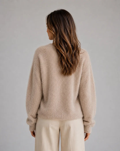 Zachte Dames Cardigan Met V-Hals En Knopen