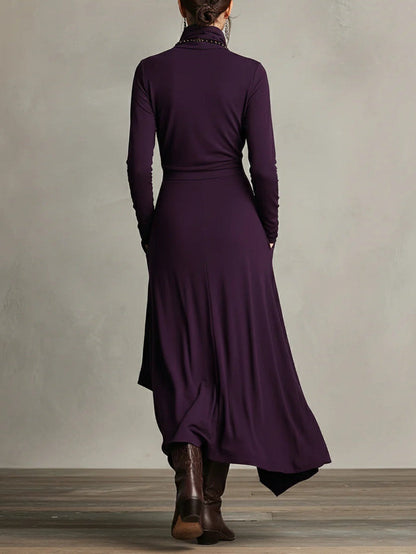 Elegante Maxi Jurk Dames – Lange Jurk Met Lange Mouwen