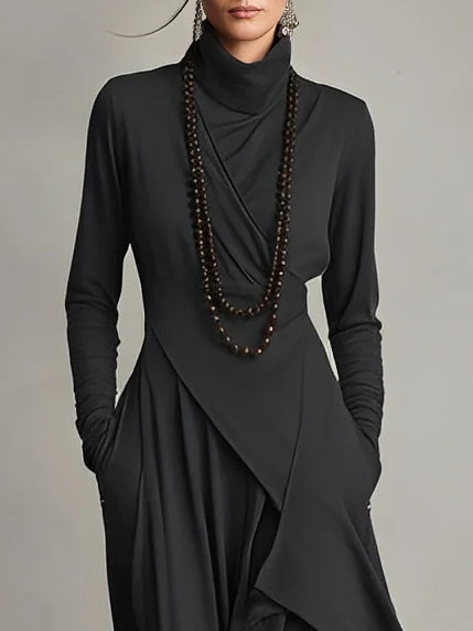 Elegante Maxi Jurk Dames – Lange Jurk Met Lange Mouwen