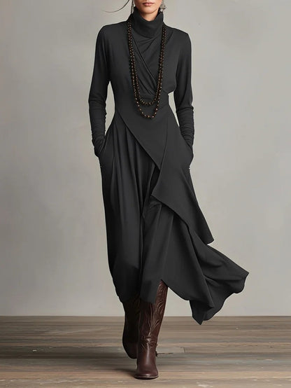 Elegante Maxi Jurk Dames – Lange Jurk Met Lange Mouwen