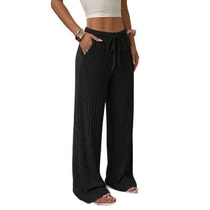 Ribgebreide Broek Dames – Pantalon Met Wijde Pijpen