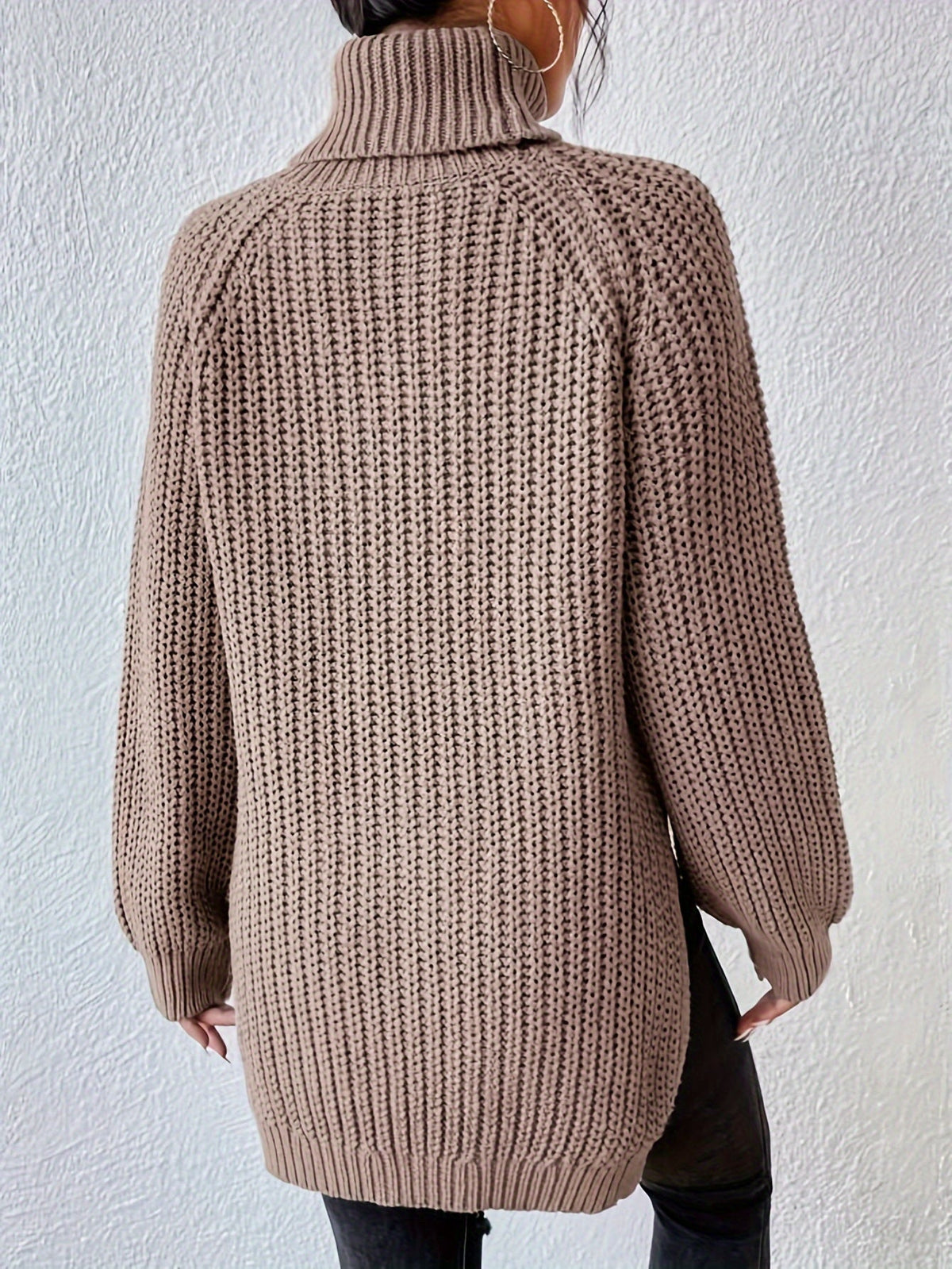 Oversized Dames Coltrui Met Lange Mouwen En Zijsplitten