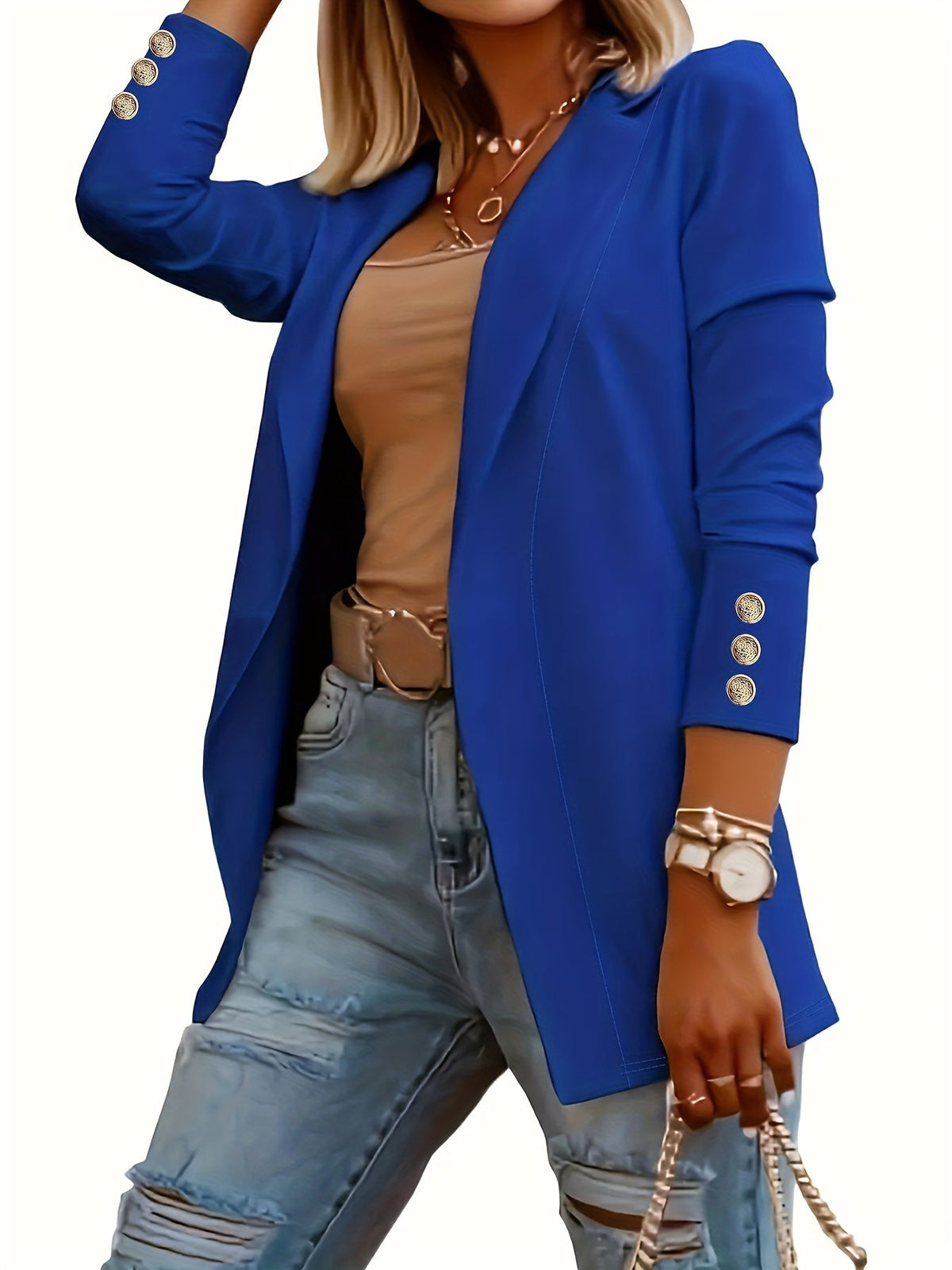 Casual Blazer Dames – Lange Open Blazer