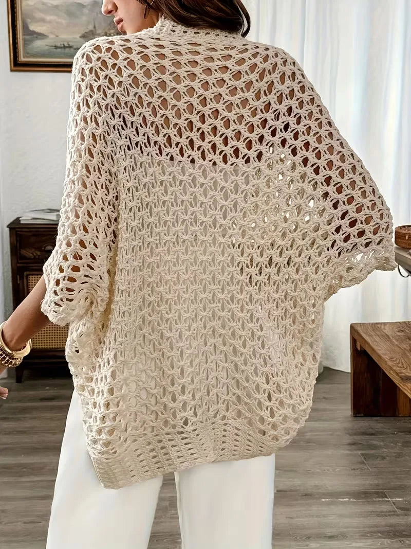 Gehaakt Vest Dames – Cardigan Met Opengewerkt Patroon