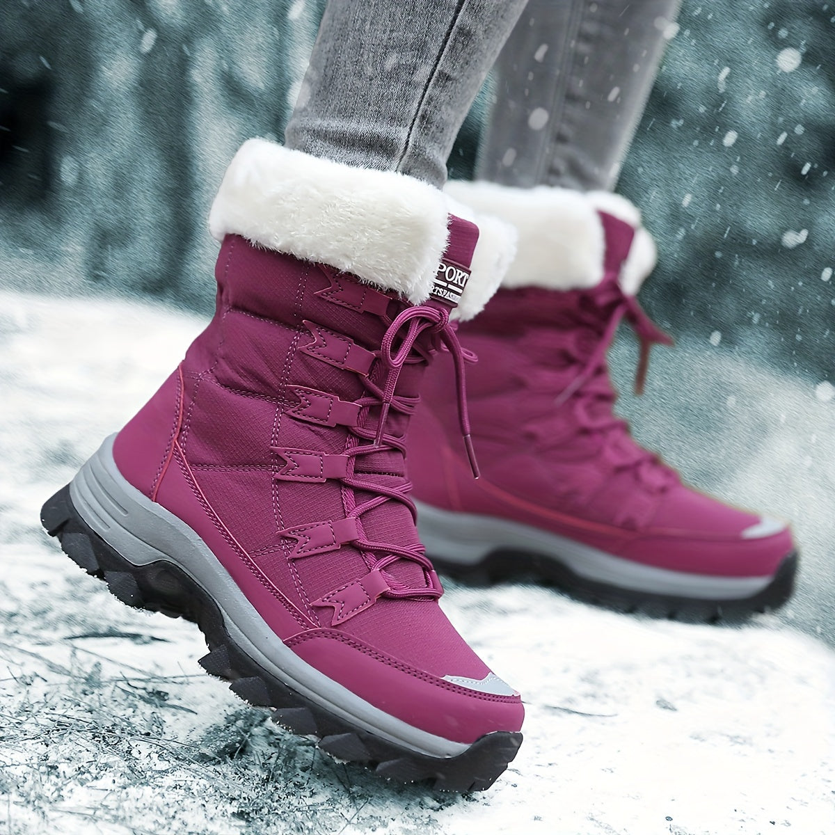 Warme Winterlaarzen Voor Dames Met Zachte Voering En Veters
