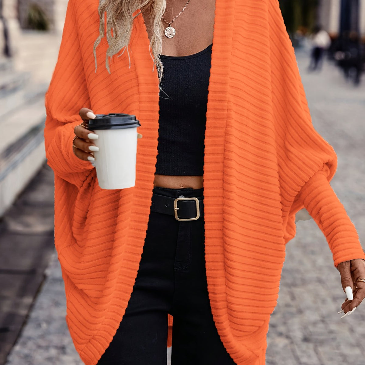 Oversized Vest Dames – Open Cardigan Met Lange Mouwen