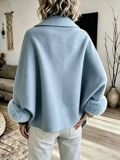 Elegante Wollen Jas Dames Met Bont – Cape Jas & Winterjas