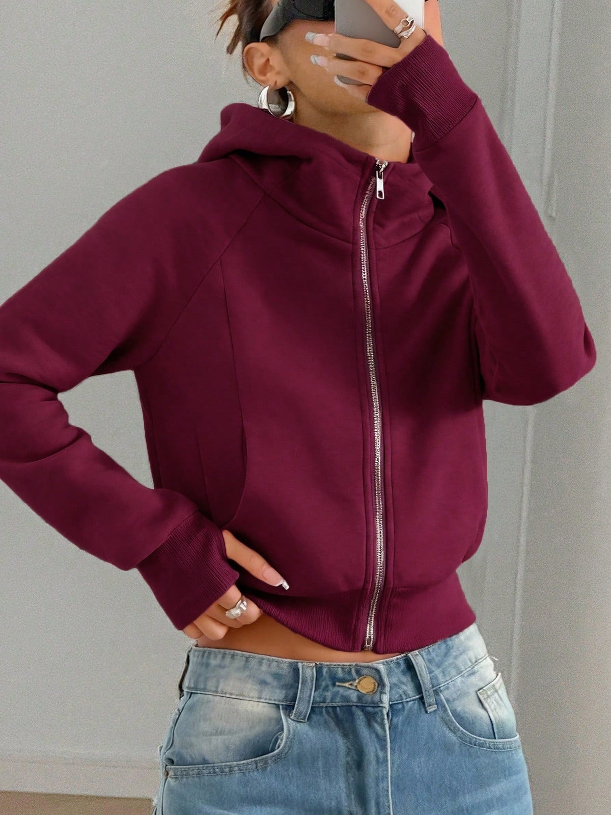 Cropped Hoodie Dames – Korte Sweater Met Rits & Capuchon