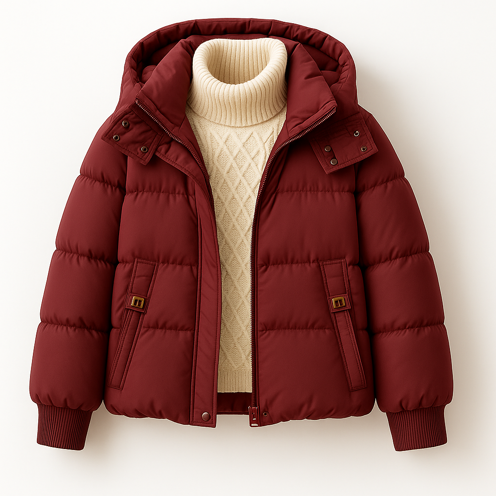 Gewatteerde Puffer Jas Dames – Korte Winterjas Met Capuchon