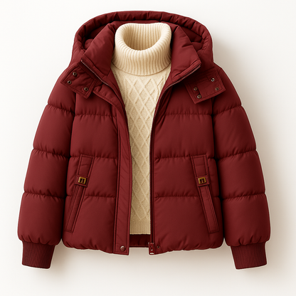 Gewatteerde Puffer Jas Dames – Korte Winterjas Met Capuchon