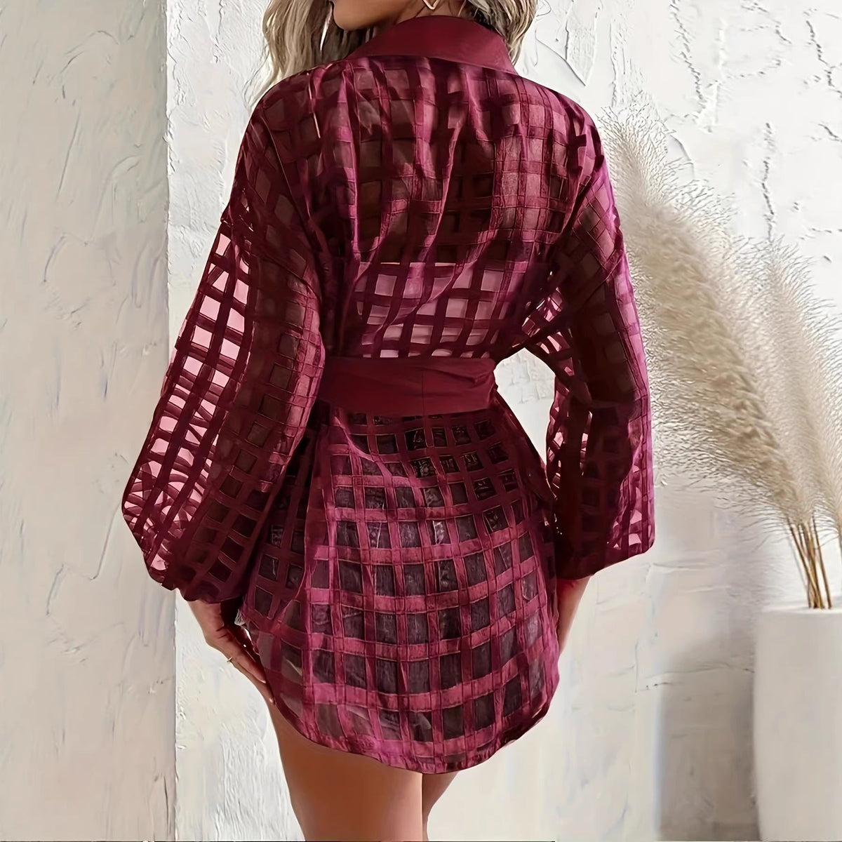 Chique Blouse Dames – Doorschijnende Blouse Met Strik