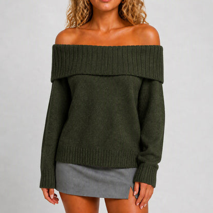 Effen Gebreide Trui Dames – Sweater Met Lange Mouwen