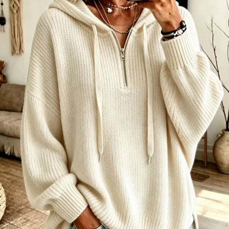 Oversized Hoodie Dames – Gebreide Trui Met Capuchon