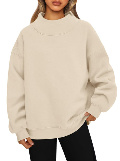Losvallende Trui Dames – Sweater Met Hoge Kraag