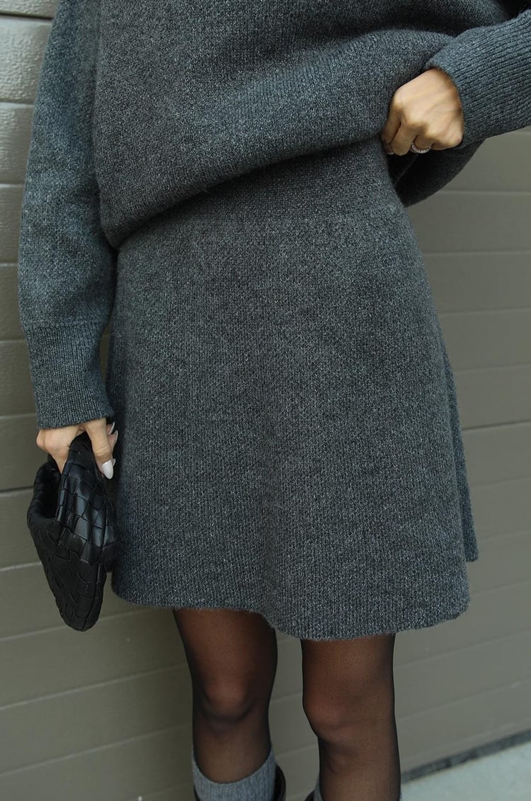 Cozy Oversized Gebreide Trui met Mini Rok Set Dames – Co-Ord Twinset