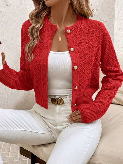 Chique Kort Gebreid Vest Dames – Cardigan