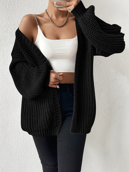 Grofgebreid Vest Dames – Open Cardigan Met Ballonmouwen