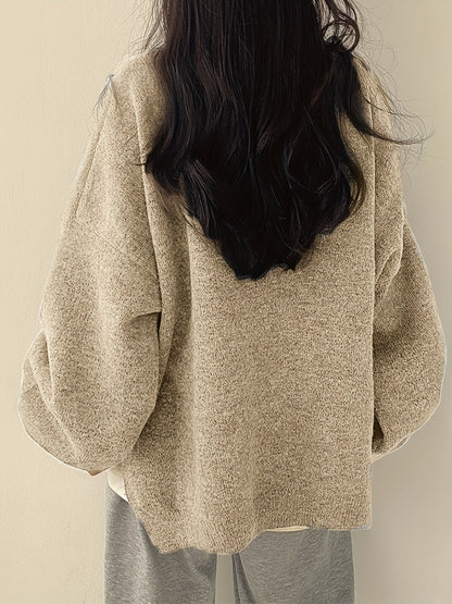 Oversized Dames Trui Met Ballonmouwen En Ronde Hals