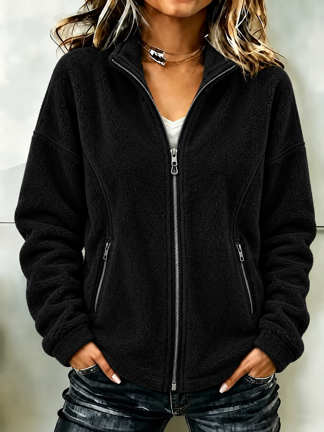 Teddy Jas Dames – Fleece Vest & Tussenjas Met Rits