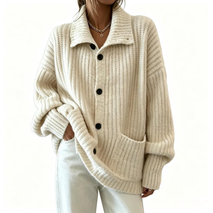 Oversized Gebreid Vest Dames – Grof Gebreide Cardigan
