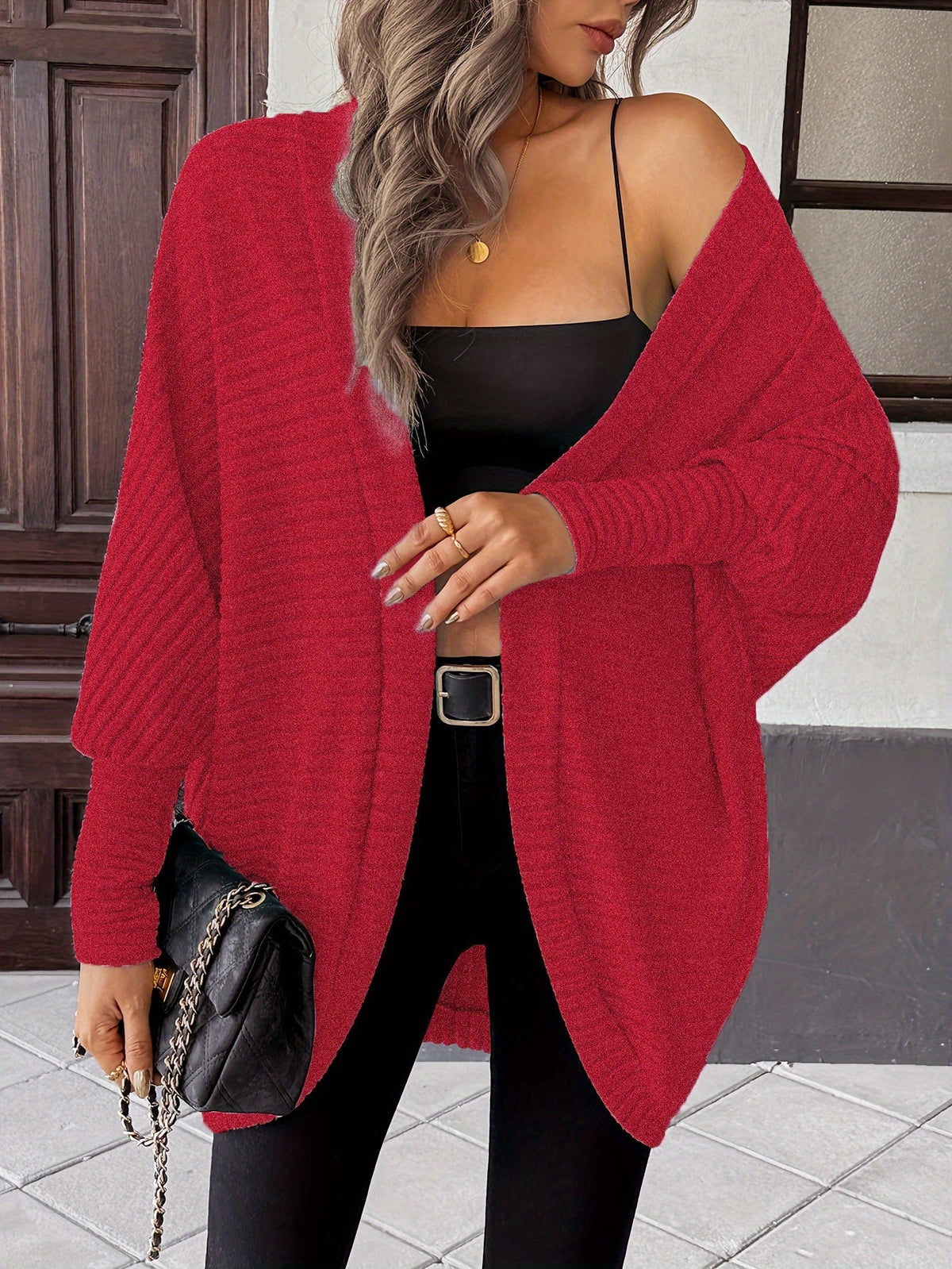 Oversized Vest Dames – Open Cardigan Met Lange Mouwen