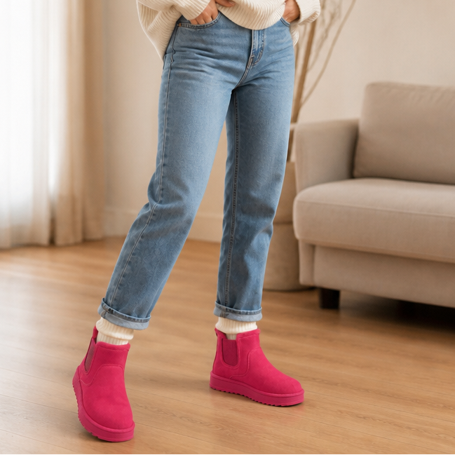 Zachte Snowboots Dames – Enkellaarsjes Met Elastische Inzet