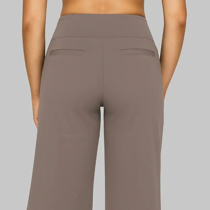 Casual Flared Broek Voor Dames Met Hoge Taille En Zakken