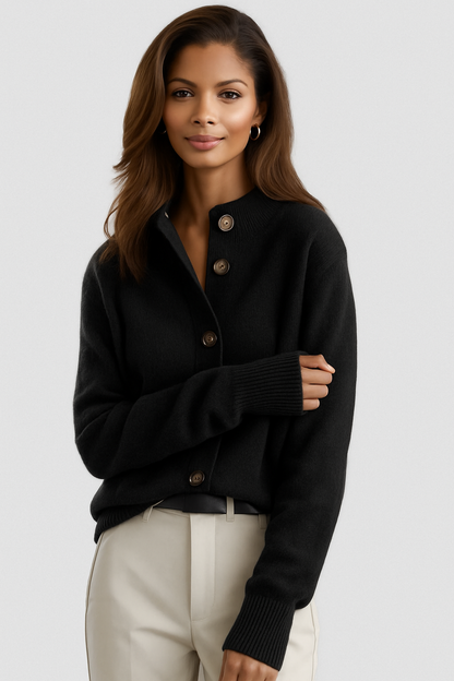 Gebreid Vest Dames – Korte Cardigan Met Knopen