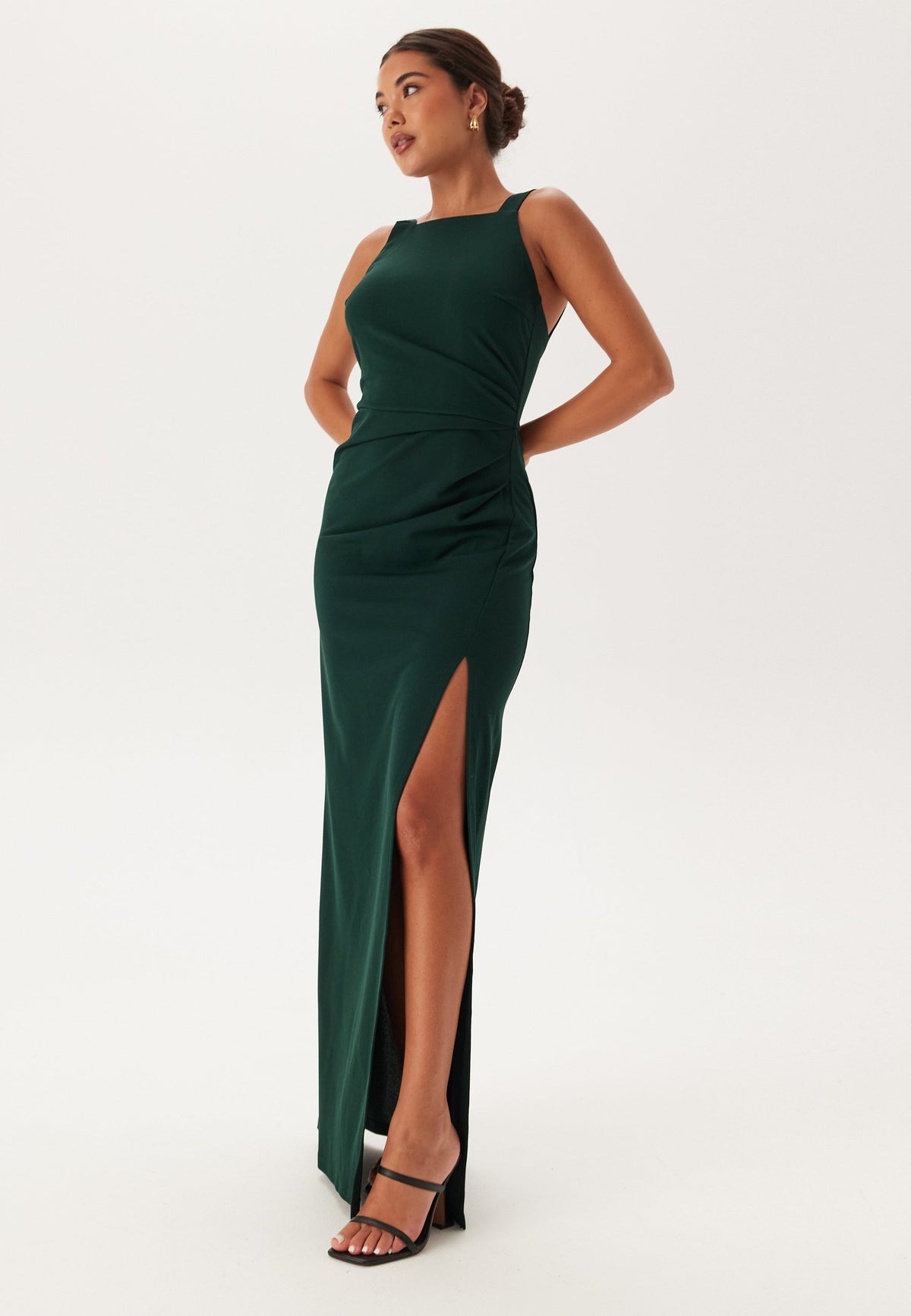 Square Neck Slit Maxi Dress