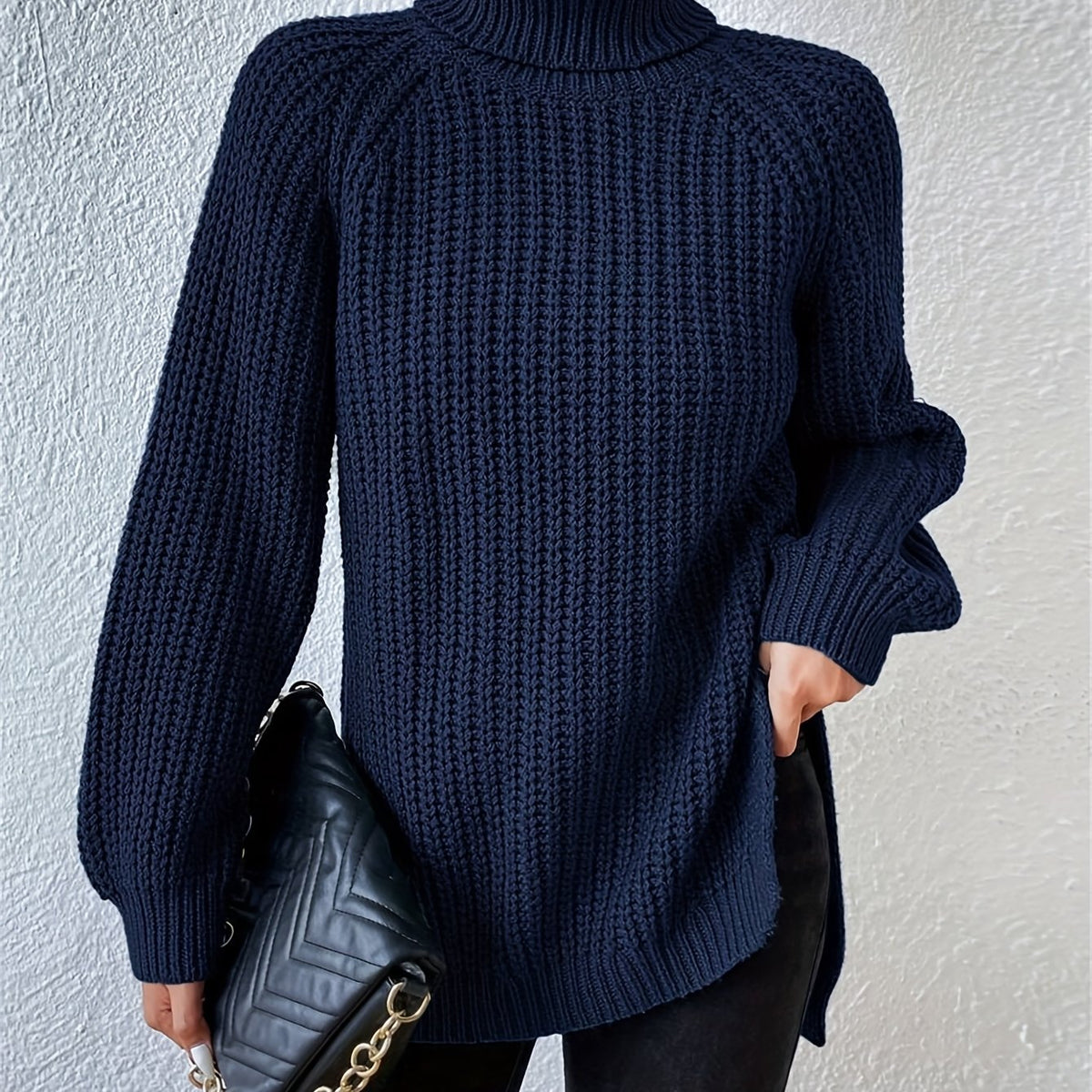 Oversized Dames Coltrui Met Lange Mouwen En Zijsplitten