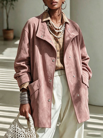 Chique Oversized Suède Look Jas Dames – Tussenjas & Herfstjas