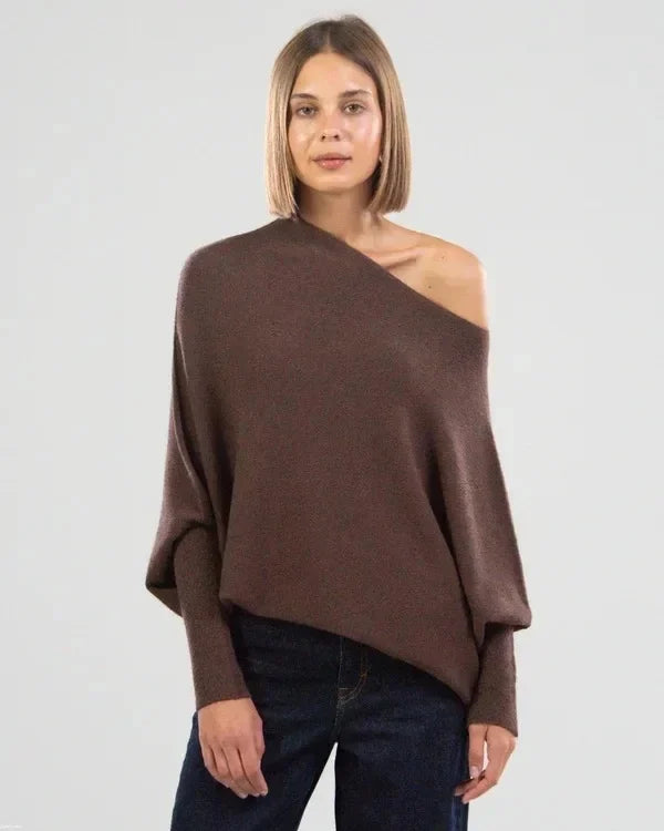 Asymmetrische Sweater Dames – Gedrapeerde Oversized Trui