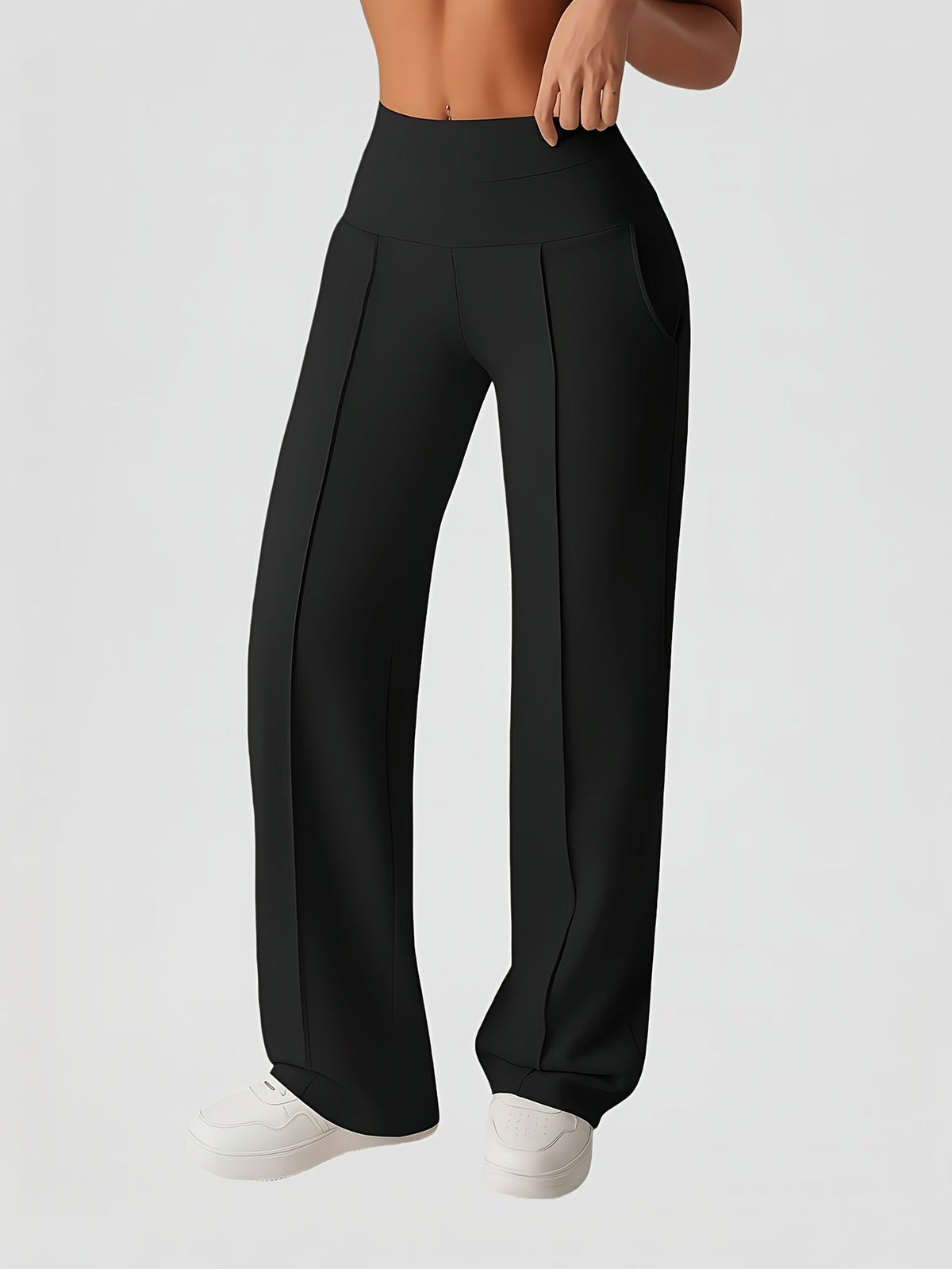 Wijde Broek Dames – Pantalon Met Hoge Taille