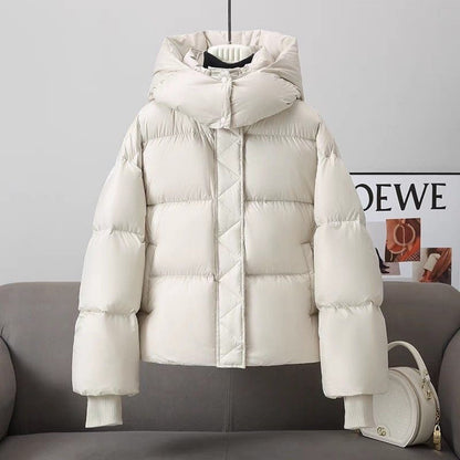 Korte Puffer Jas Dames – Gewatteerde Winterjas Met Capuchon